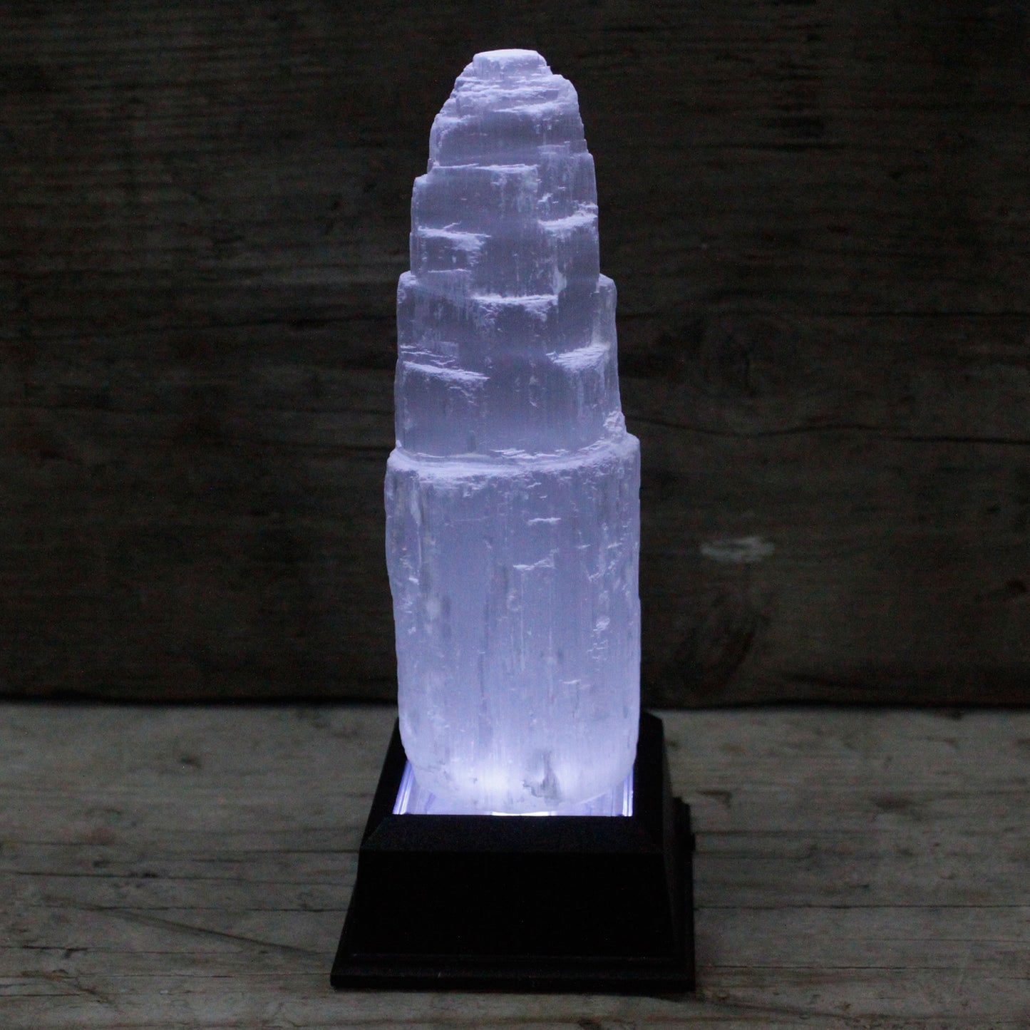 Selenite Tower Sculpture – Medium | Carved Crystal Display Piece