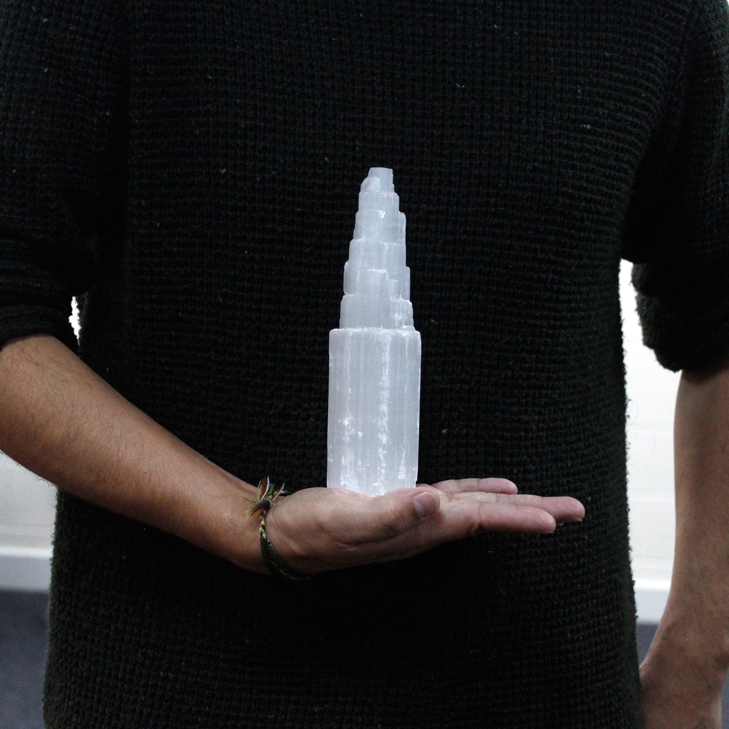 Selenite Tower Sculpture – Large | Carved Crystal Display Piece