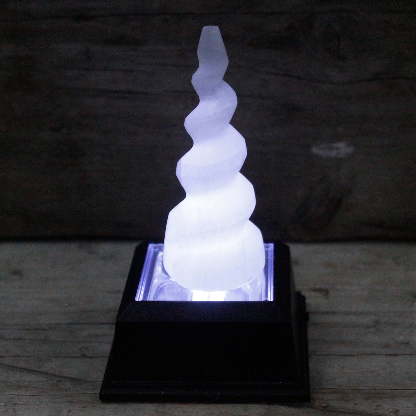Selenite Unicorn Horn Sculpture – Small | Carved Crystal Display Piece