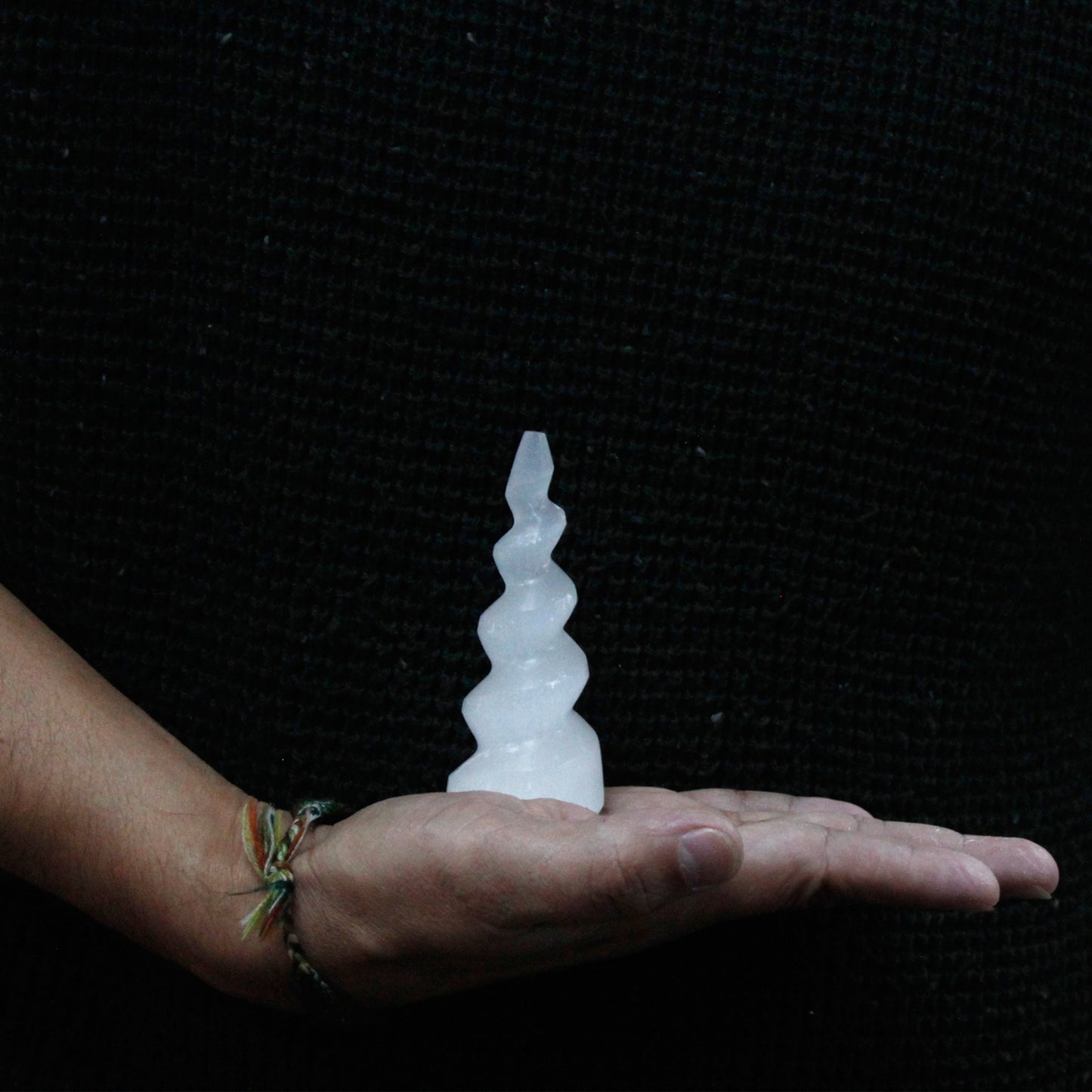 Selenite Unicorn Horn Sculpture – Small | Carved Crystal Display Piece