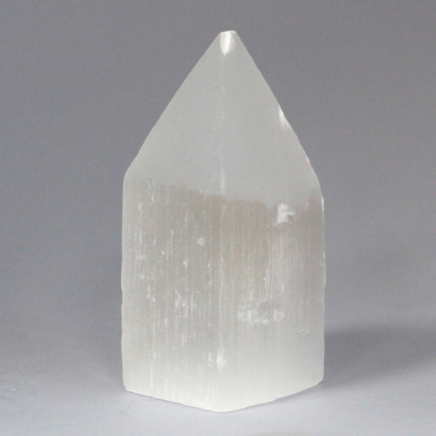 Selenite Pencil Point Sculpture – Small | Carved Crystal Display Piece