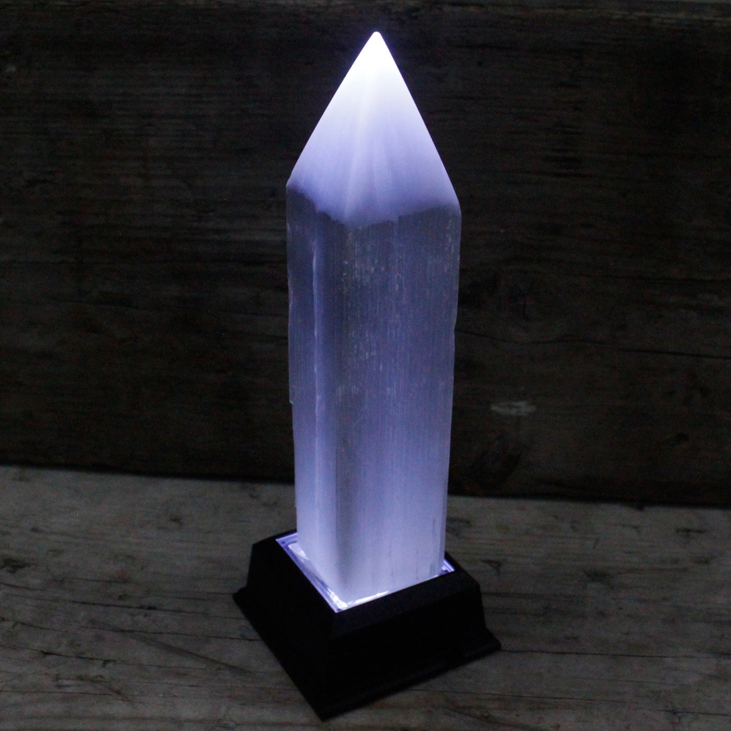 Selenite Pencil Point Sculpture – Large | Carved Crystal Display Piece