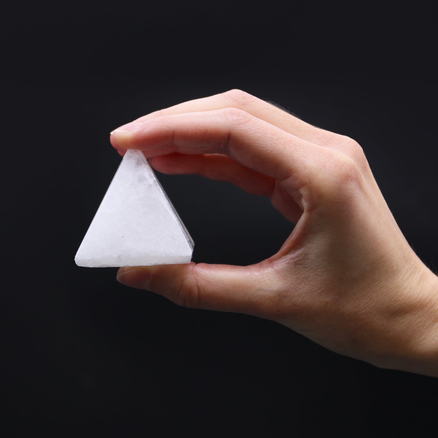 Selenite Pyramid Sculpture – Small | Natural Crystal Display Piece