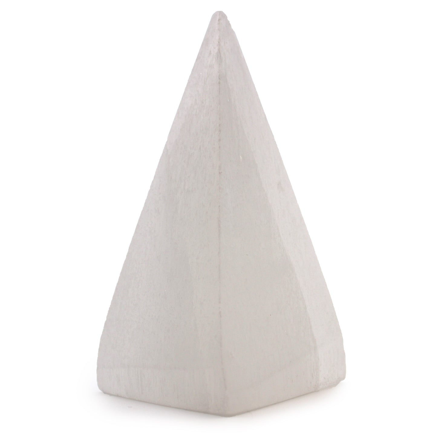 Selenite Pyramid Sculpture – Tall | Natural Crystal Display Piece