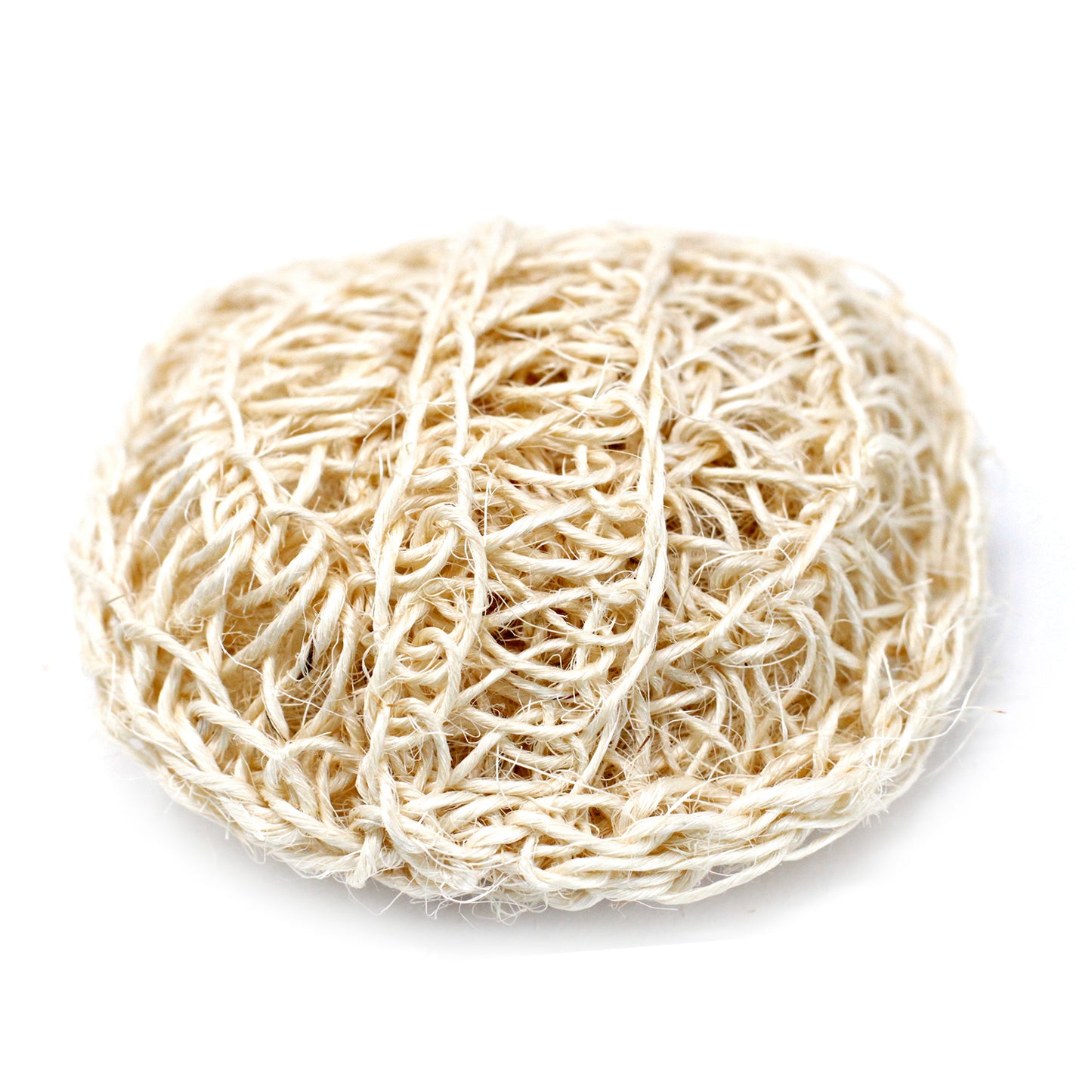 Natural Sisal & Cotton Body Scrub – Round Cushion | Soft Exfoliating Tool with Hand Strap
