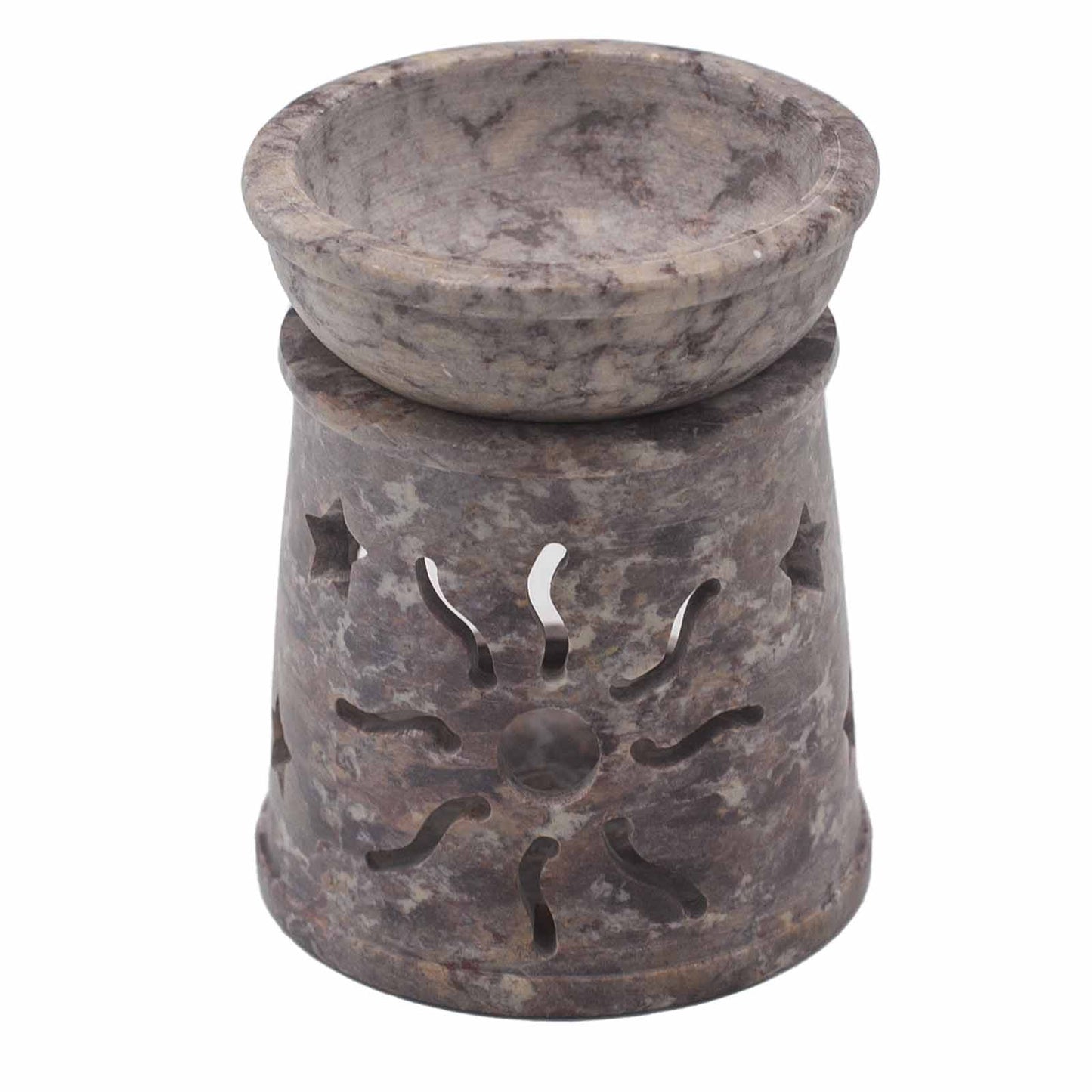 Small Soapstone Oil Burner – Sun & Stars | For Wax Melts & Fragrance Oils
