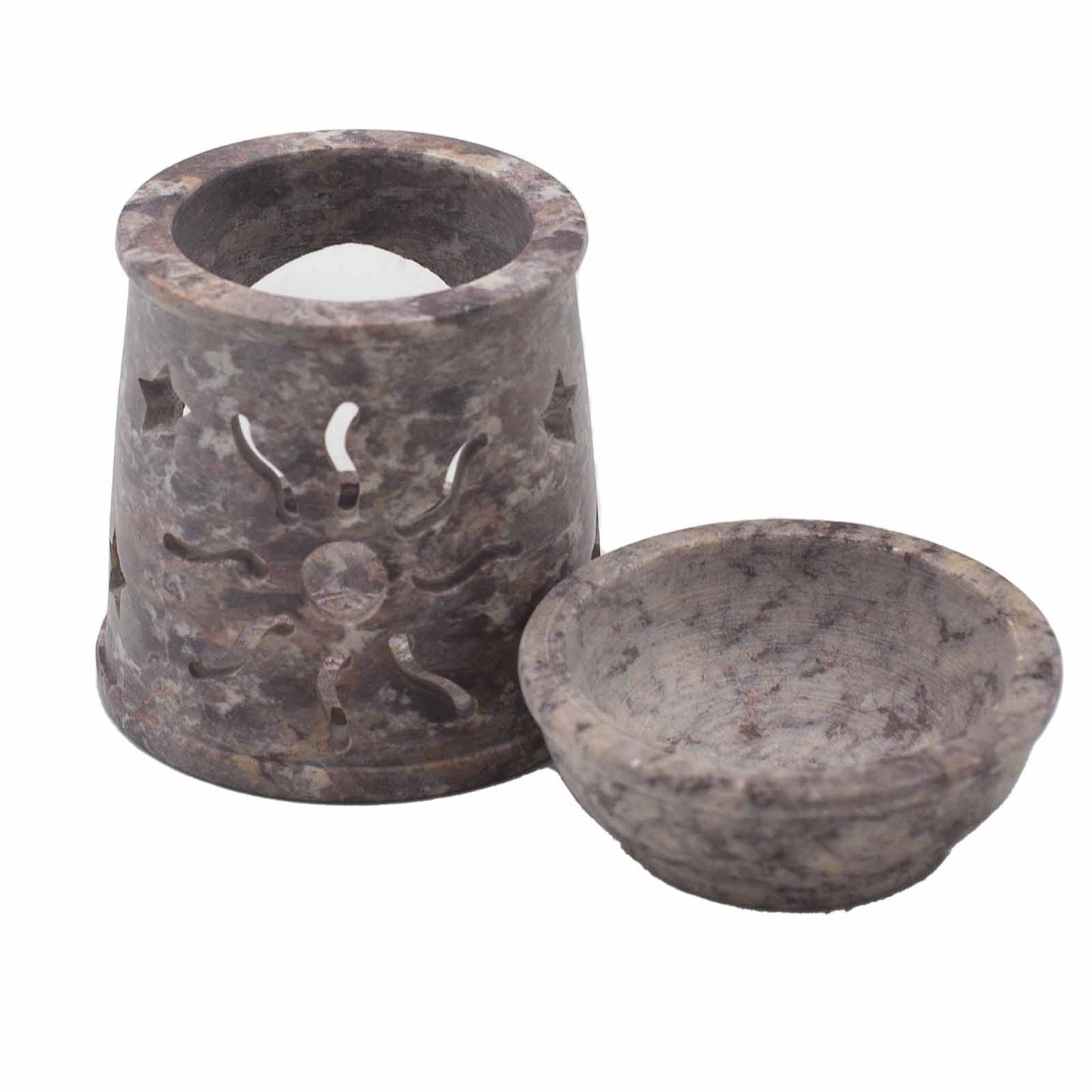 Small Soapstone Oil Burner – Sun & Stars | For Wax Melts & Fragrance Oils
