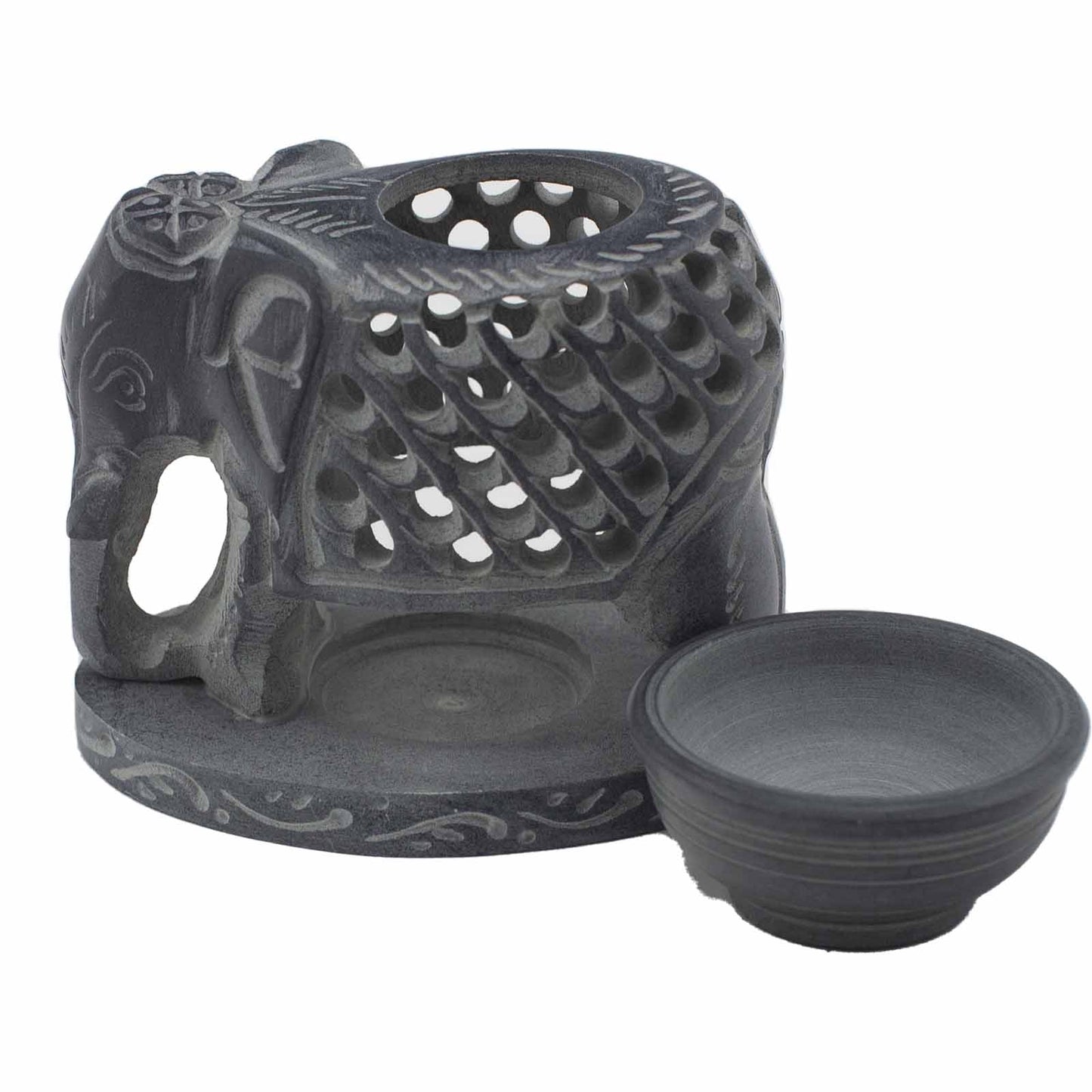 Soapstone Oil Burner – Standing Elephant | For Wax Melts & Fragrance Oils