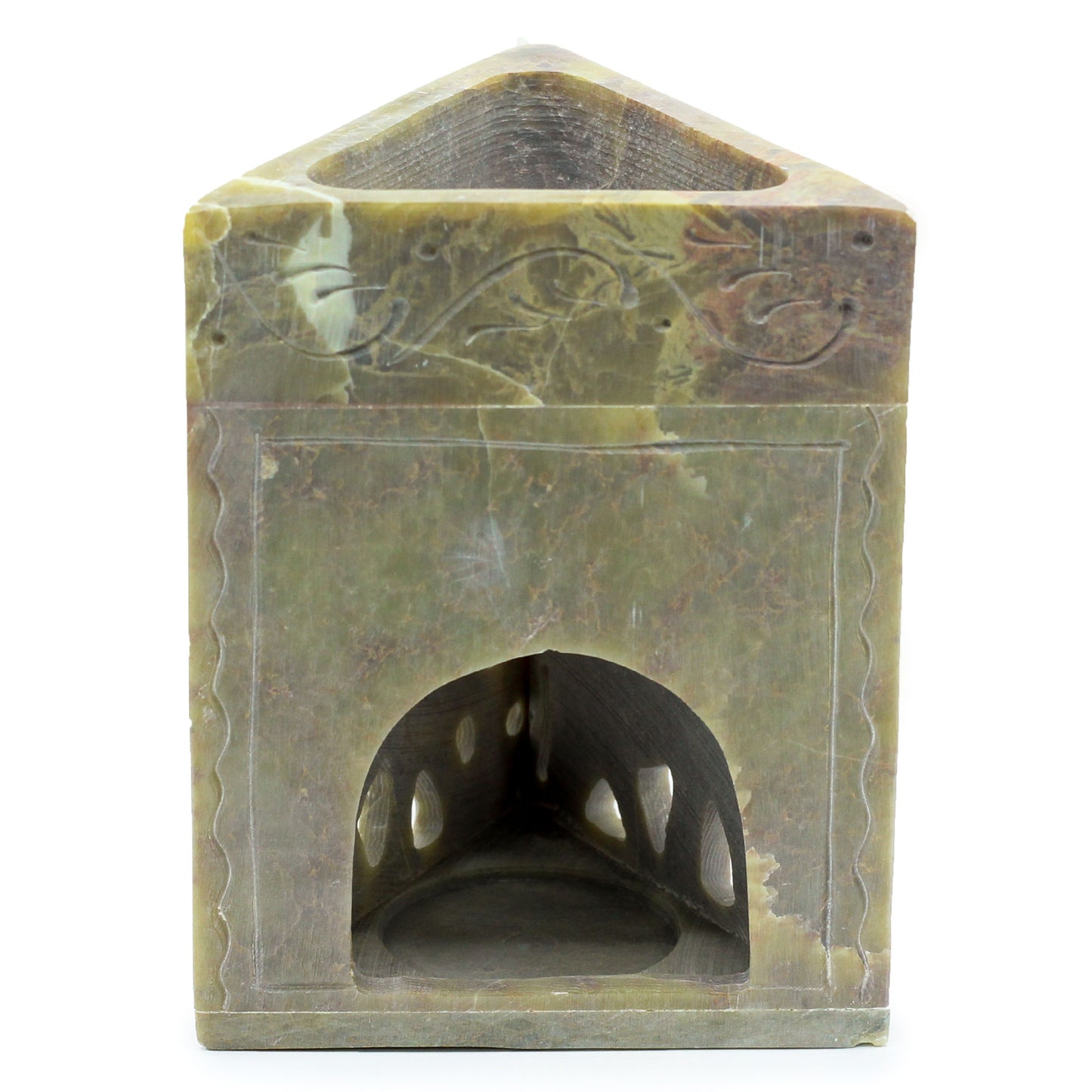 Triangle Soapstone Oil Burner – Elephant Motif | For Wax Melts & Fragrance Oils