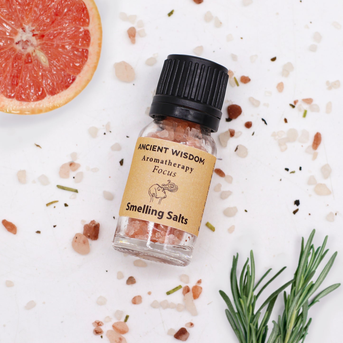 Focus – Aromatherapy Smelling Salts | Himalayan Salt with Peppermint, Rosemary, Lemongrass & Grapefruit
