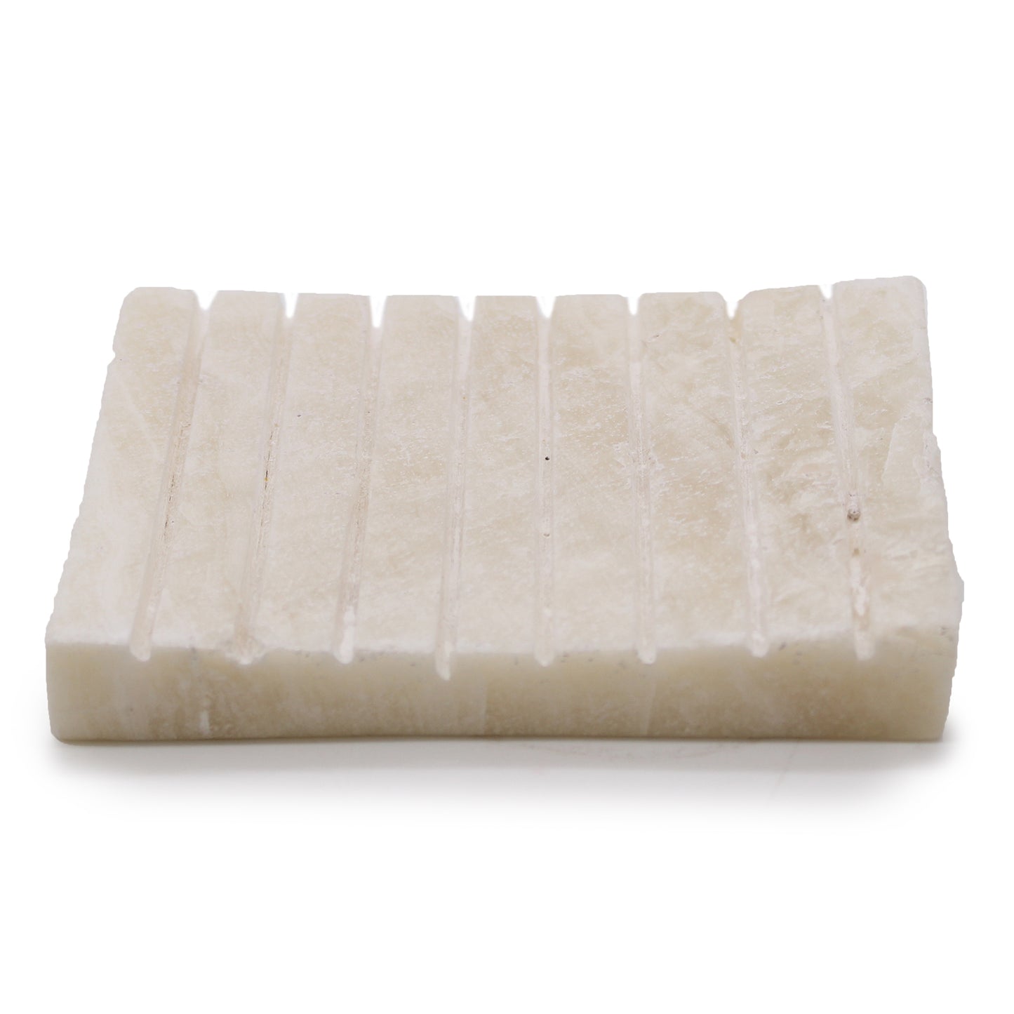 Onyx Stone Soap Dish – Ivory Ridges | Natural Veined & Translucent Finish
