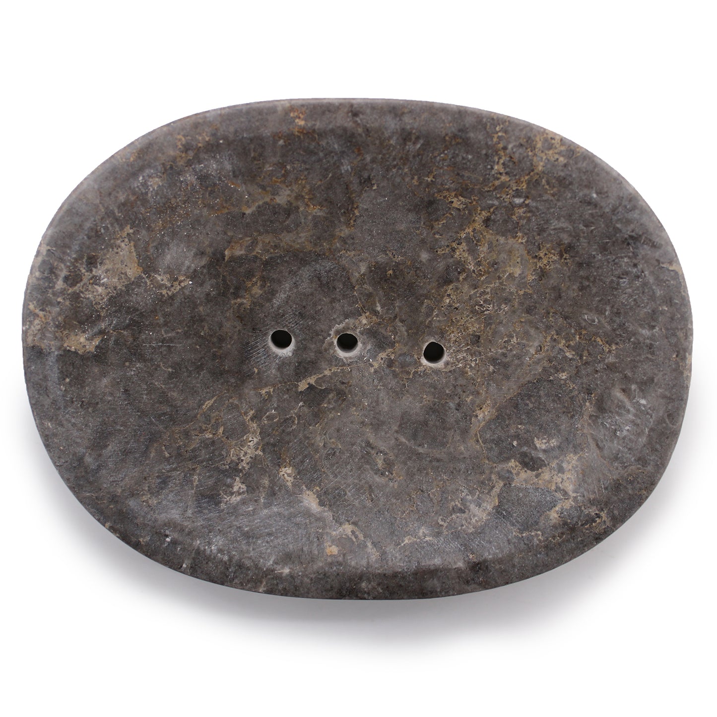 Grey Marble Stone Soap Dish – Classic Oval | Hand-Carved Natural Stone
