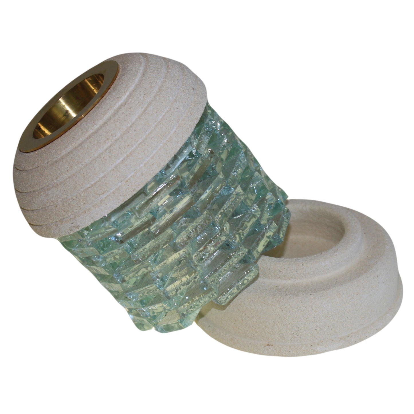 Sandstone Oil Burner – Round Glass | Sandstone & Glass Finish