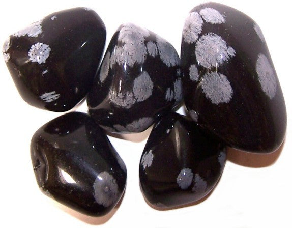 Obsidian Snowflake Tumble Stones – Large | 24-Pack