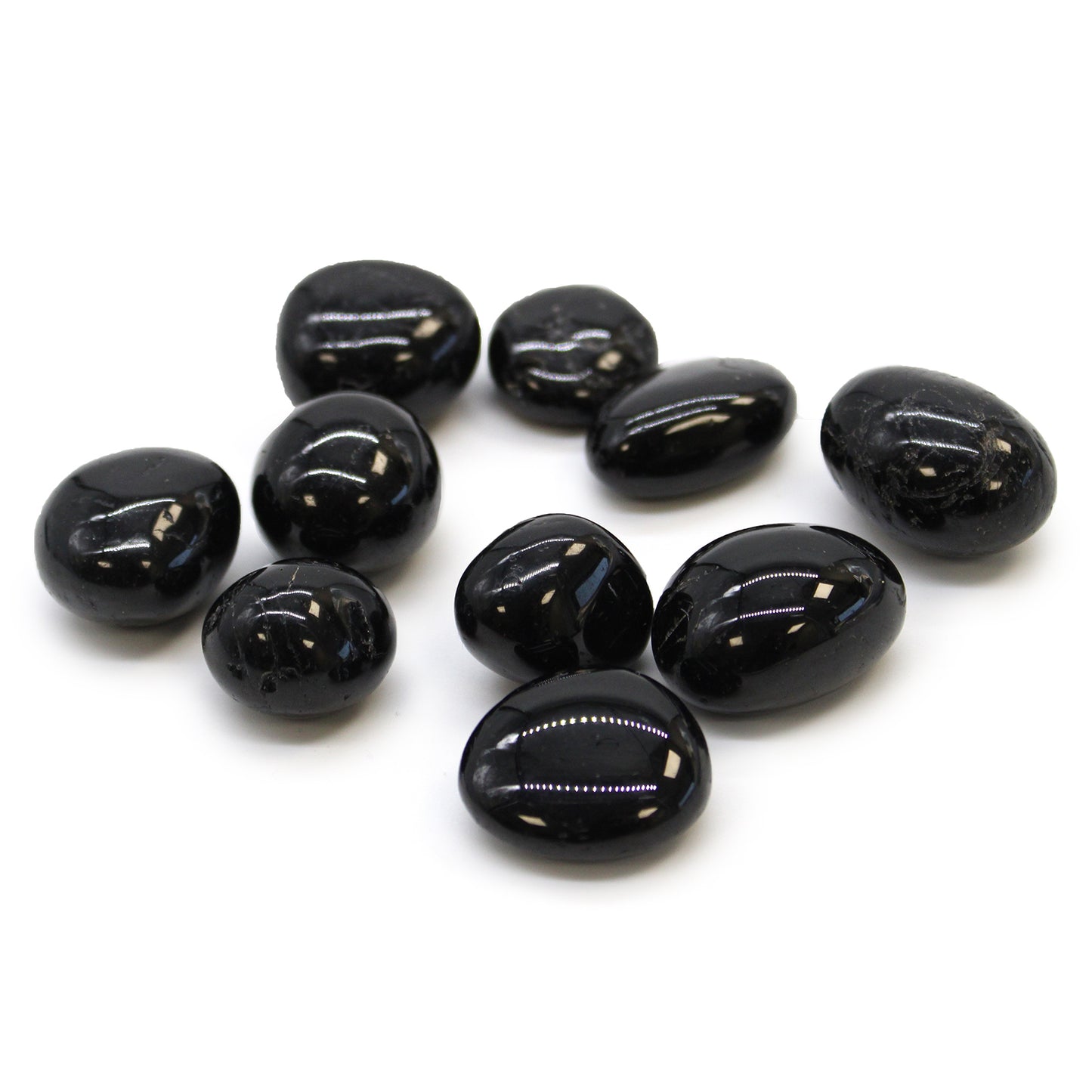 Black Tourmaline Tumble Stones – Large | 24-Pack
