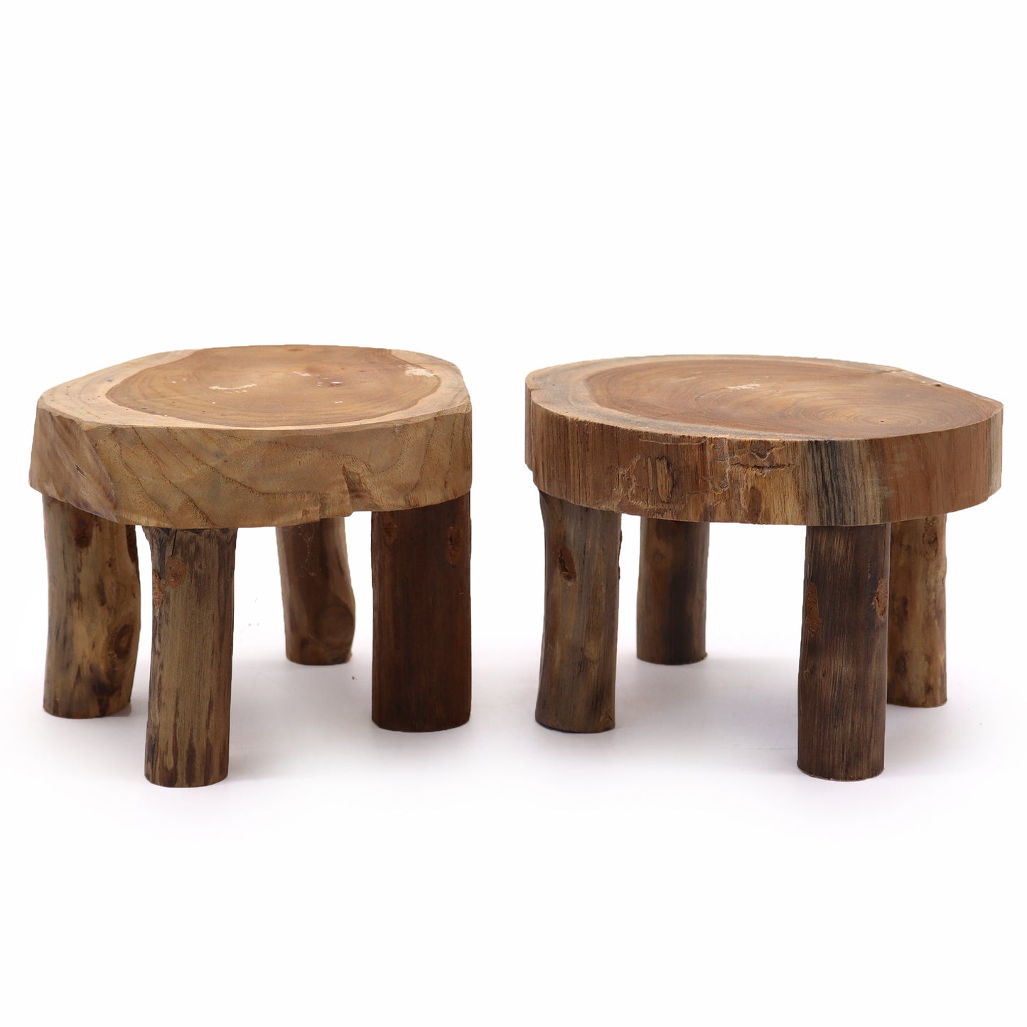 Medium Natural Teak Pad Displays – Set of 2 | Handcrafted with Sustainably Sourced Teak Wood