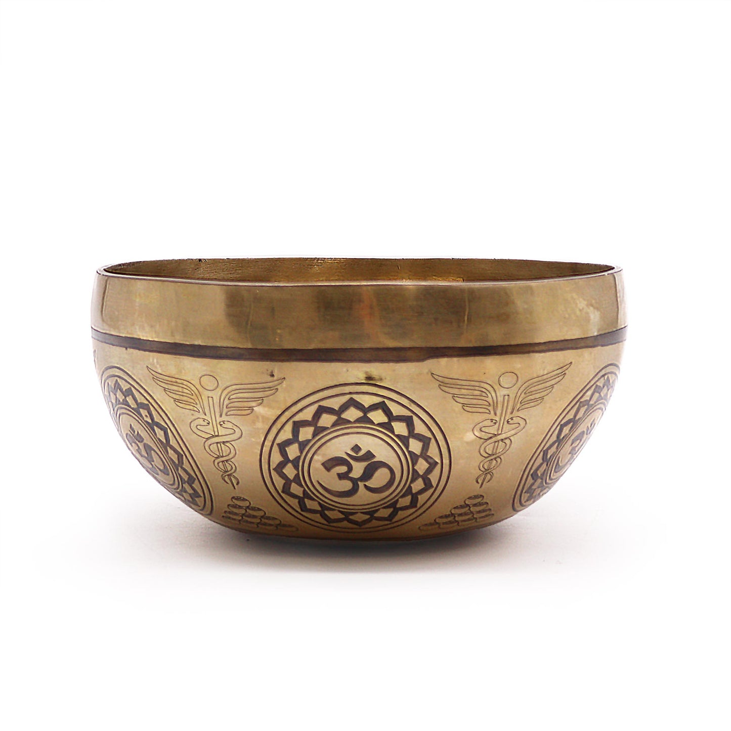Tibetan Brass Healing Singing Bowl – 7 Chakras (16cm) | Engraved, Resonant & Spiritually Empowering