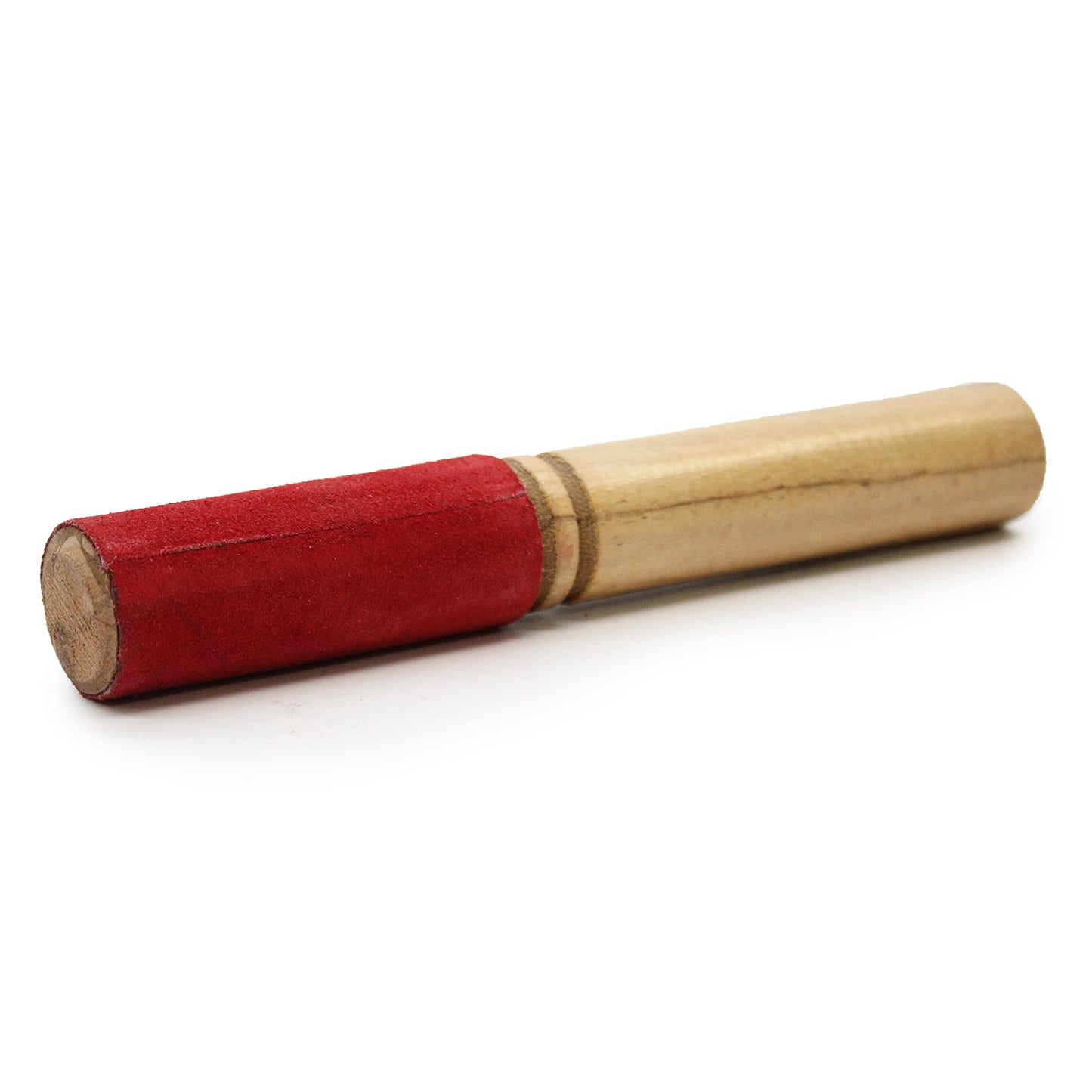 Wooden Singing Bowl Striker – Sheesham with Velvet Wrap (19cm) | Soft-Edged Striker for Controlled, Gentle Tone