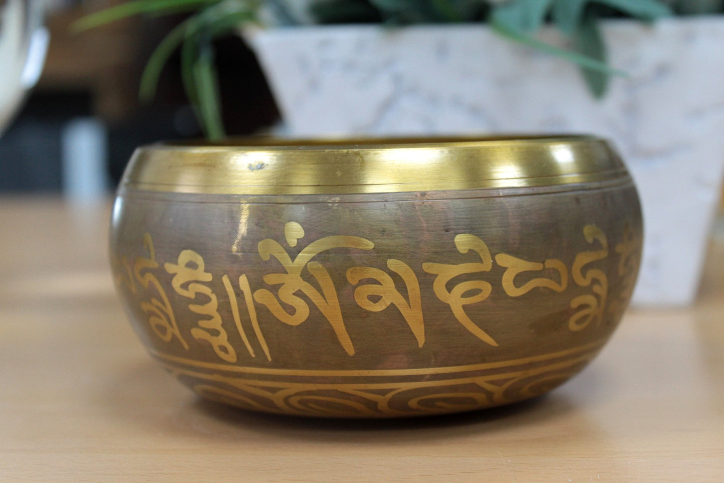 Buddhist Singing Bowl – Five Buddhas (11cm) | Handcrafted Brass Meditation Bowl