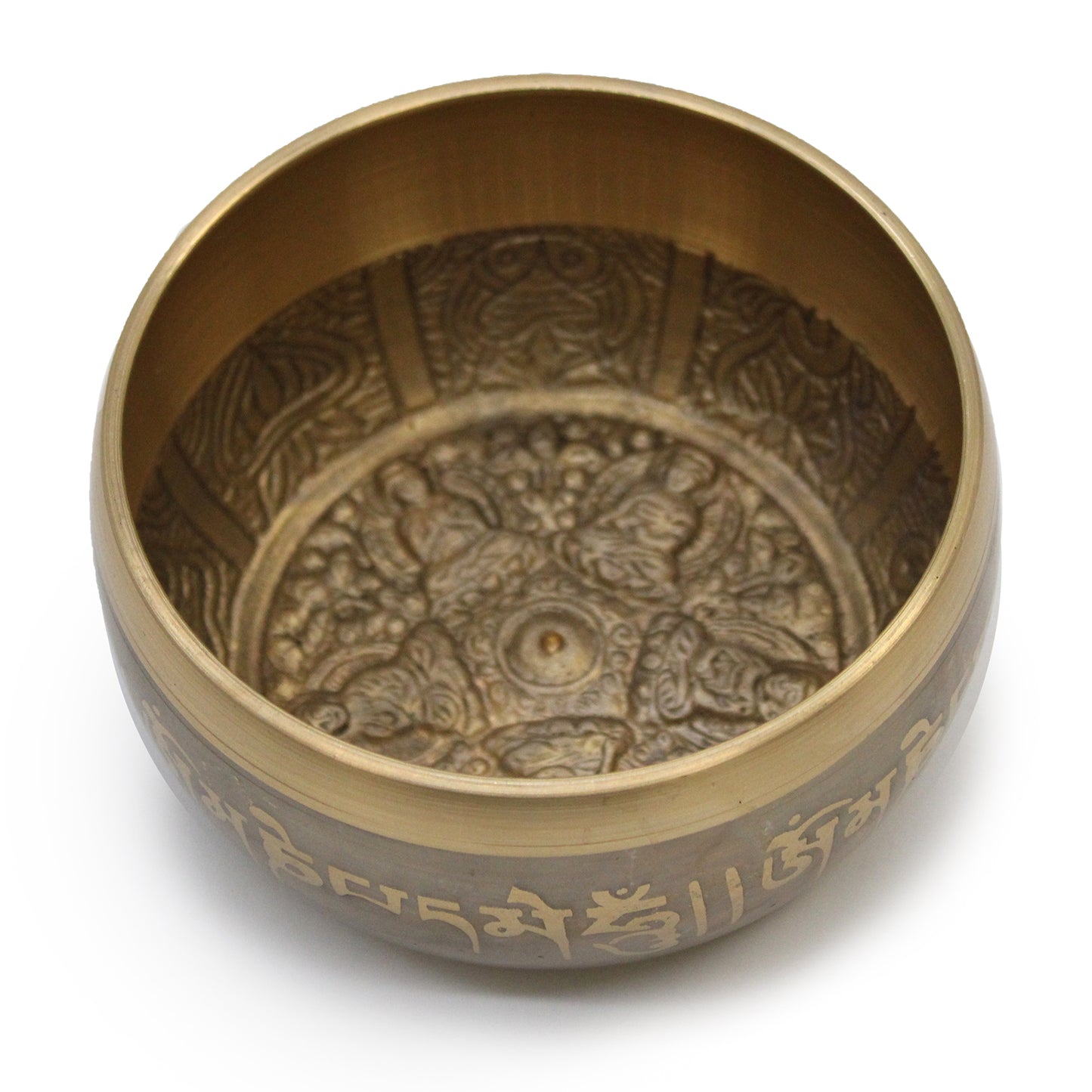 Buddhist Singing Bowl – Five Buddhas (11cm) | Handcrafted Brass Meditation Bowl