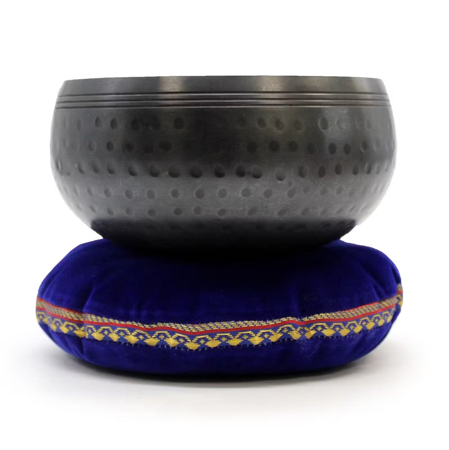 Black Beaten Singing Bowl – Medium (15cm) | Handcrafted Brass Bowl for Meditation