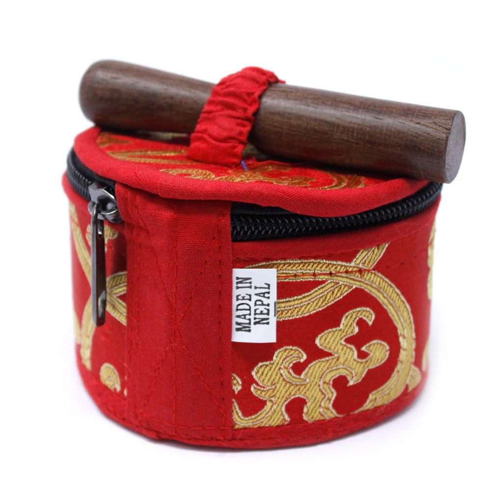 Mini Singing Bowl Set – Red (8cm) | Clear, Resonant Tone for Meditation & Mindfulness
