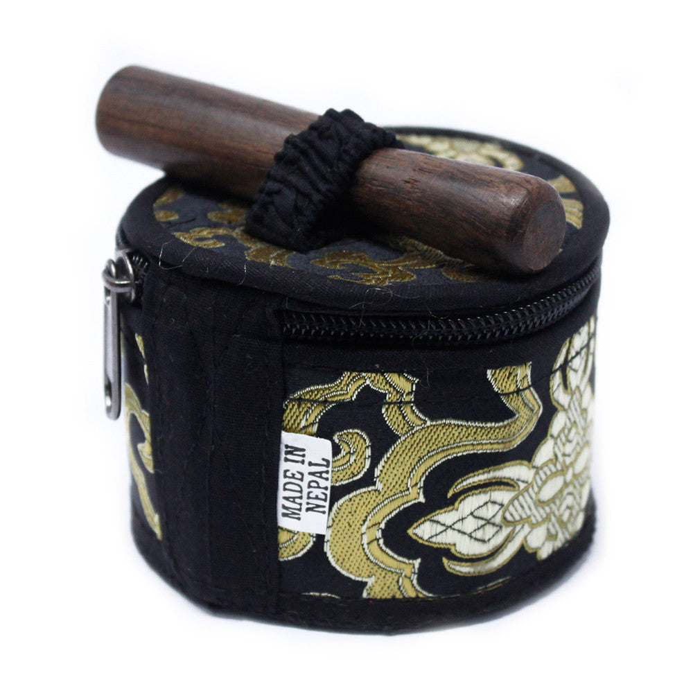 Mini Singing Bowl Gift Set – Black (8cm) | Clear, Resonant Tone for Meditation & Mindfulness