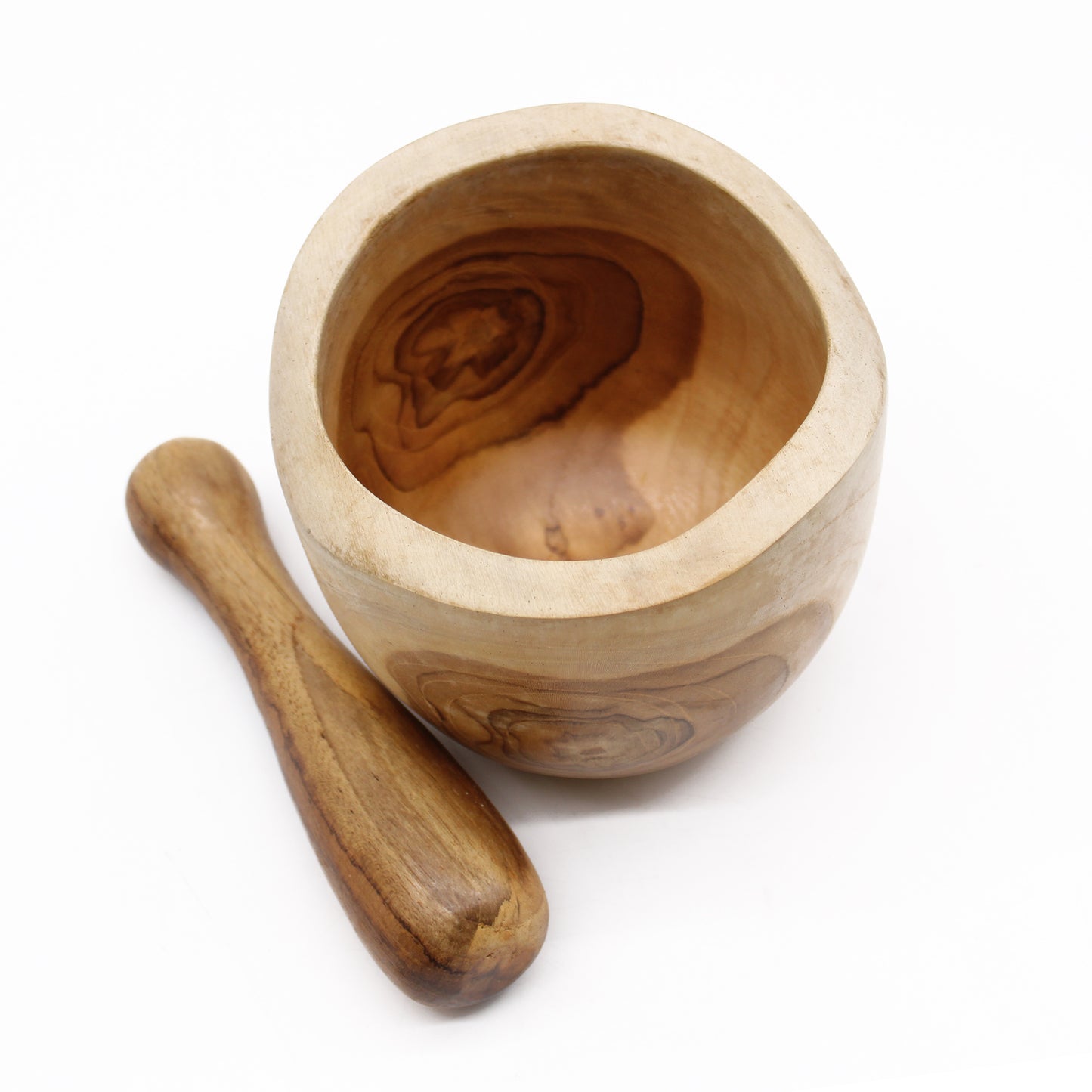 Natural Teak Pestle & Mortar – Large | Handmade in Bali
