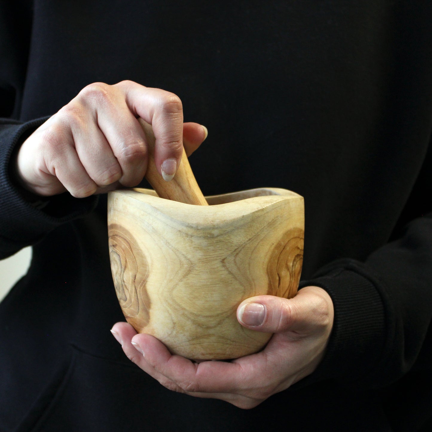 Natural Teak Pestle & Mortar – Large | Handmade in Bali