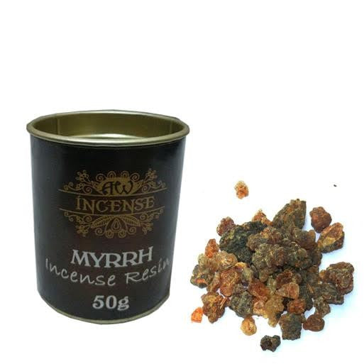Ancient Wisdom Aromatics Incense Resin – Myrrh 50g Tub | Natural Ritual Resin for Charcoal Burning