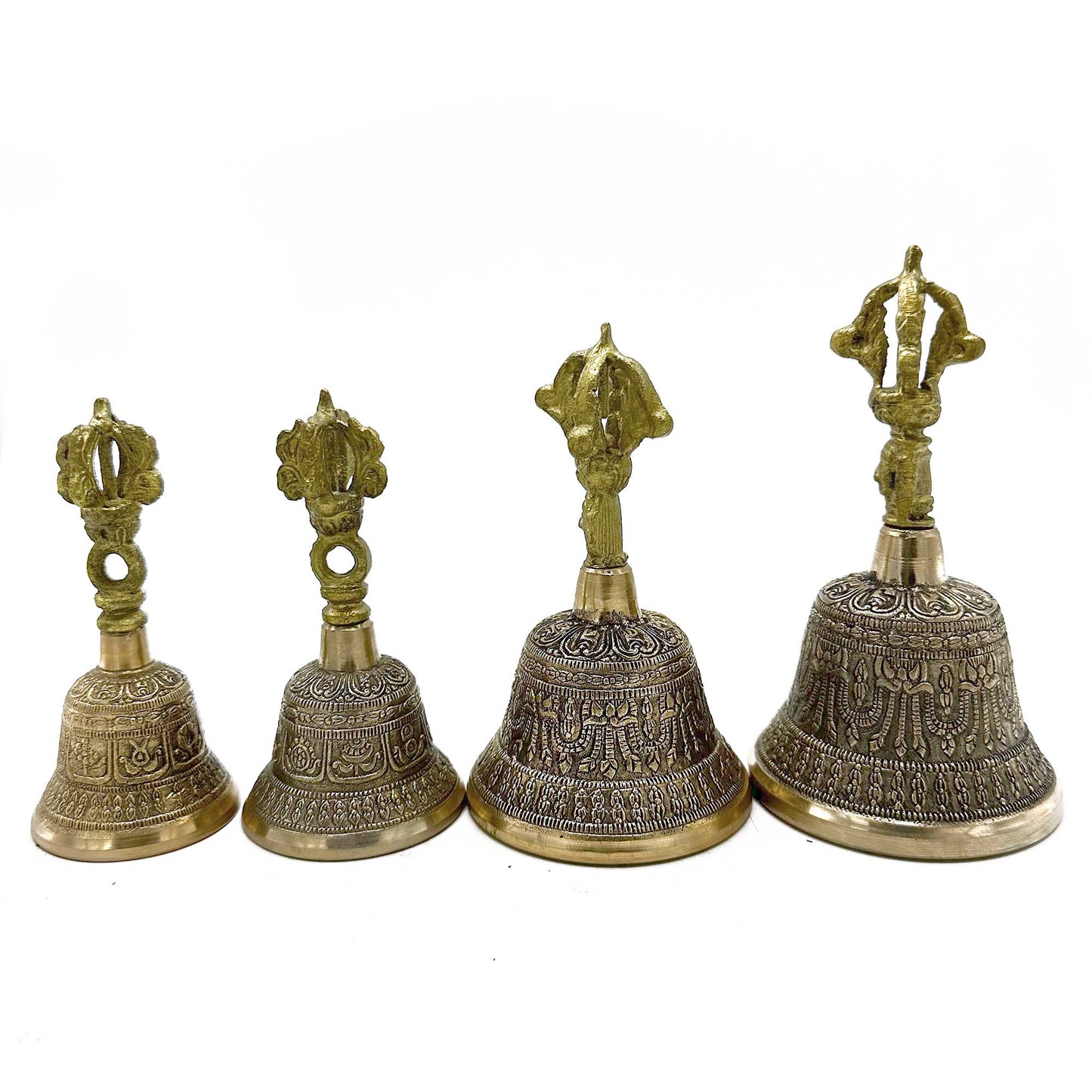 Tibetan Brass Hand Bell – Medium | Calming, Resonant & Artisan-Crafted