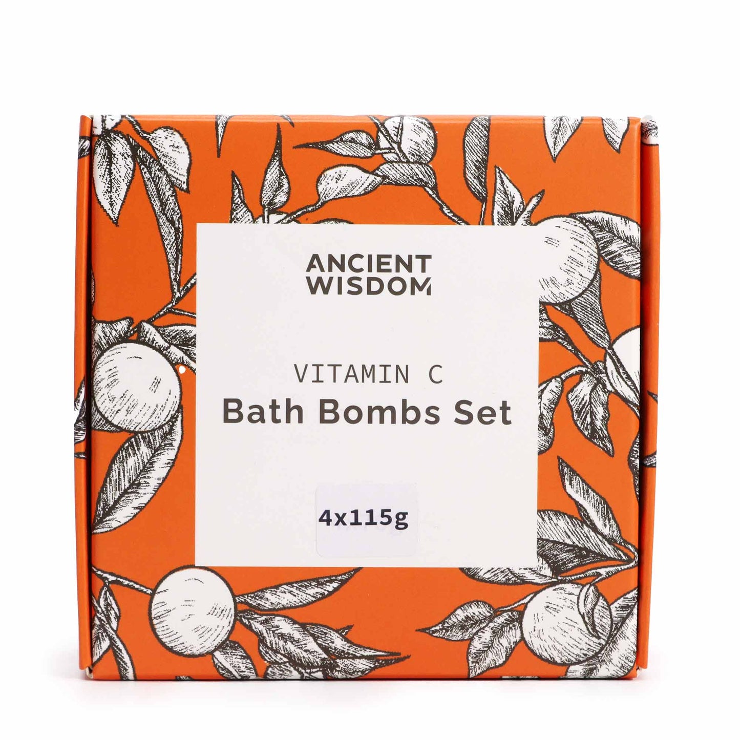 Vitamin C Infused Bath Bombs – Set of 4 x 115g | Orange & Lemon Essential Oils with Rosehip Oil