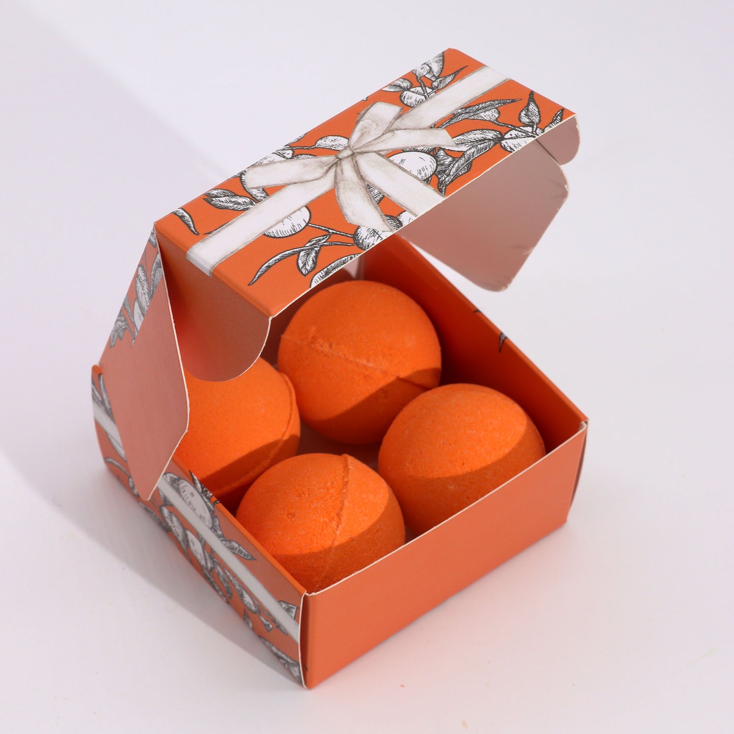 Vitamin C Infused Bath Bombs – Set of 4 x 115g | Orange & Lemon Essential Oils with Rosehip Oil