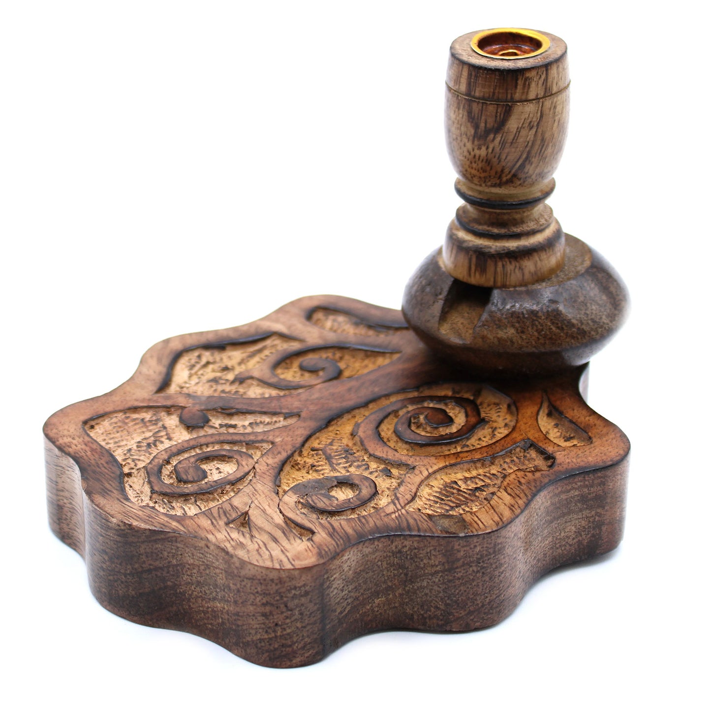 Tree of Life Mango Wood Backflow Incense Burner – Small | Nature-Inspired Handcrafted Cascade Burner