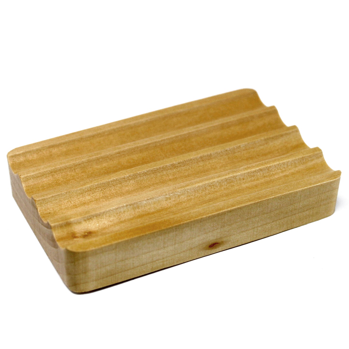 Hemu Wood Soap Dish – Corrugated | Sustainable Wooden Drainer