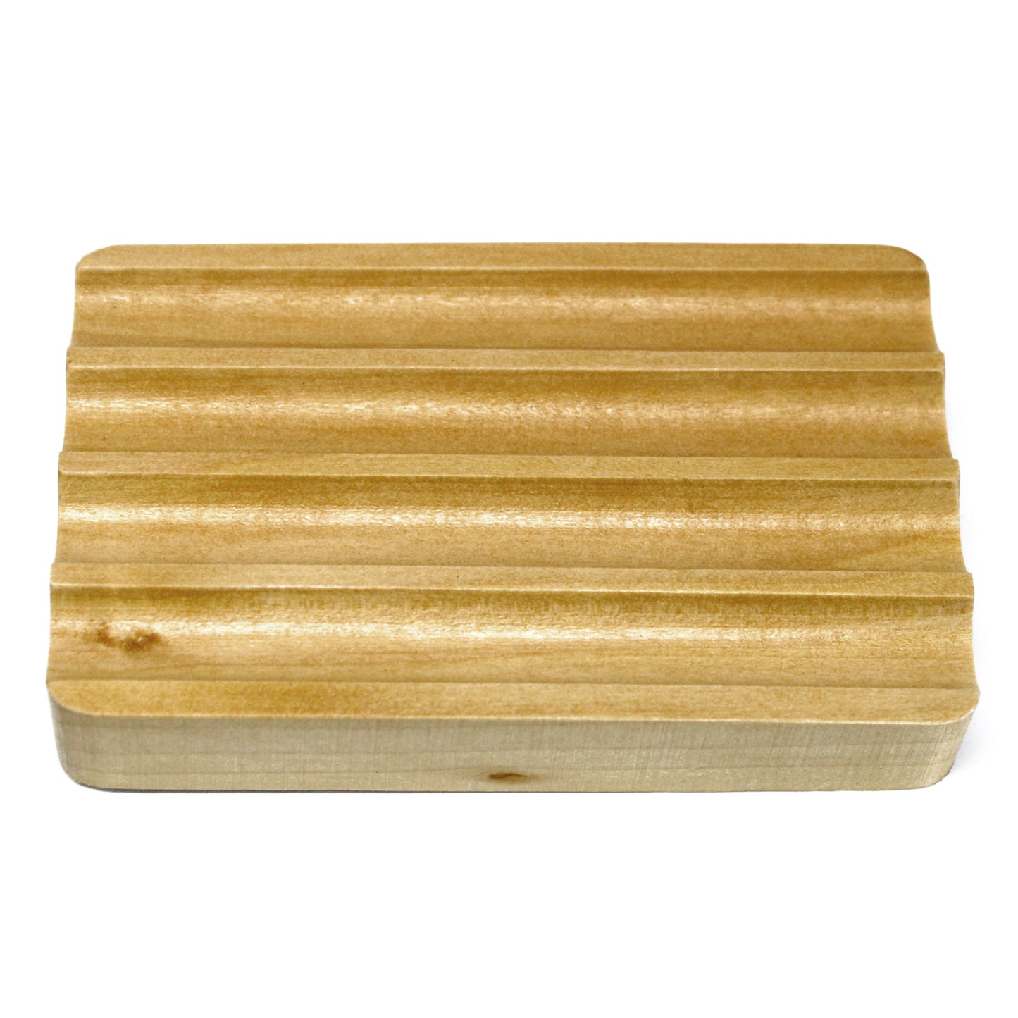 Hemu Wood Soap Dish – Corrugated | Sustainable Wooden Drainer