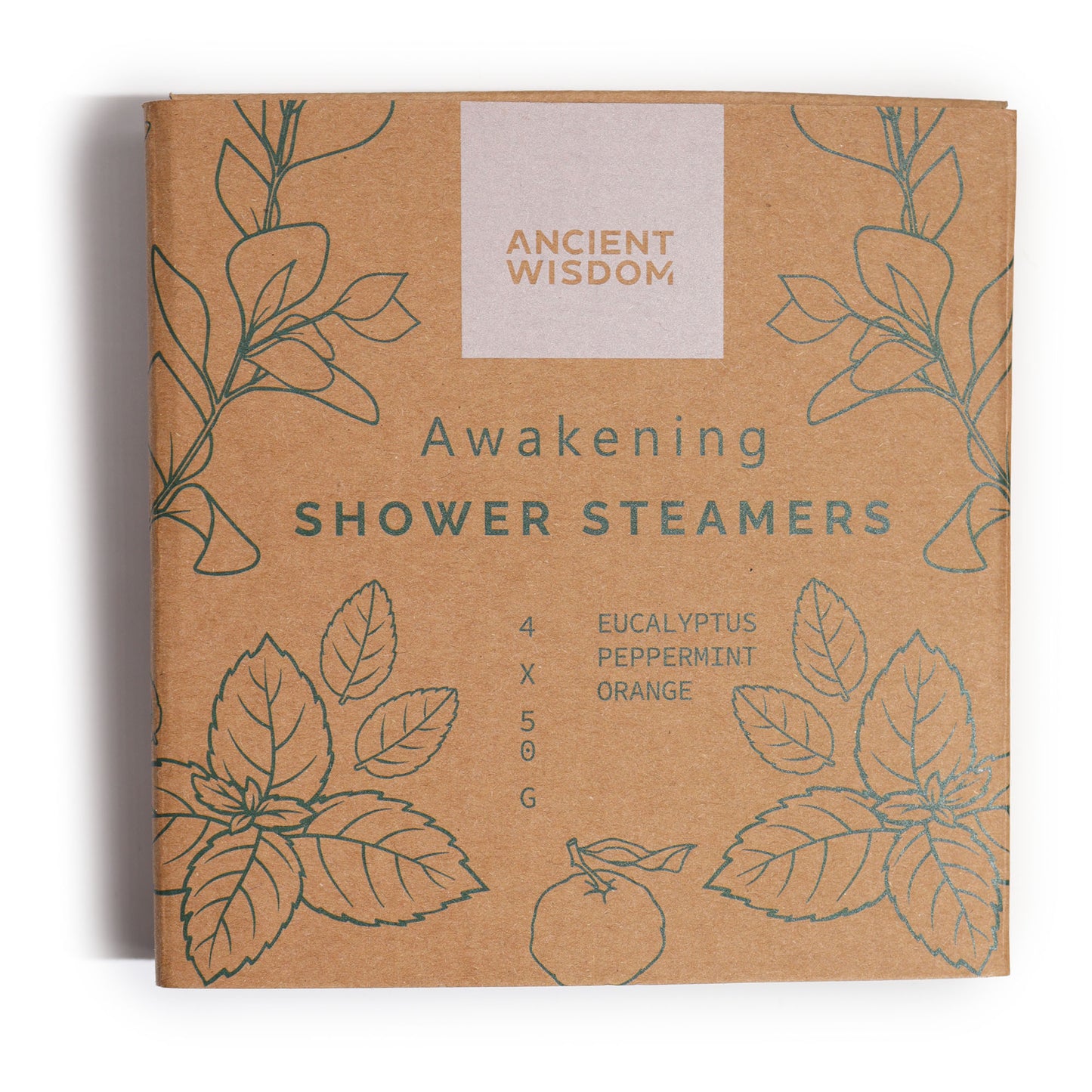 Awakening Aromatherapy Shower Steamers – Set of 4 x 50g | Orange, Eucalyptus & Peppermint Essential Oils with Dried Hisbiscus