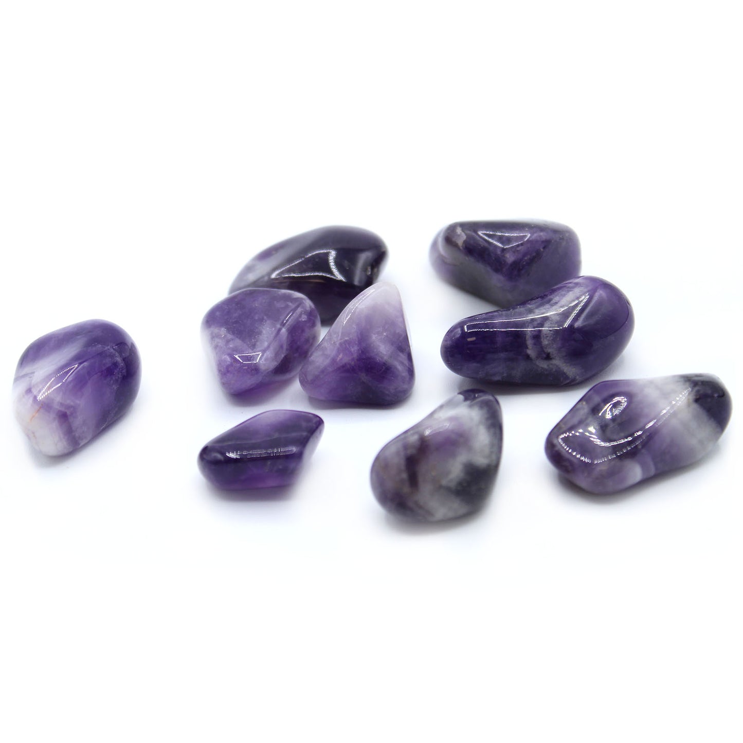 Amethyst (Banded) Tumble Stones – Large | 24-Pack