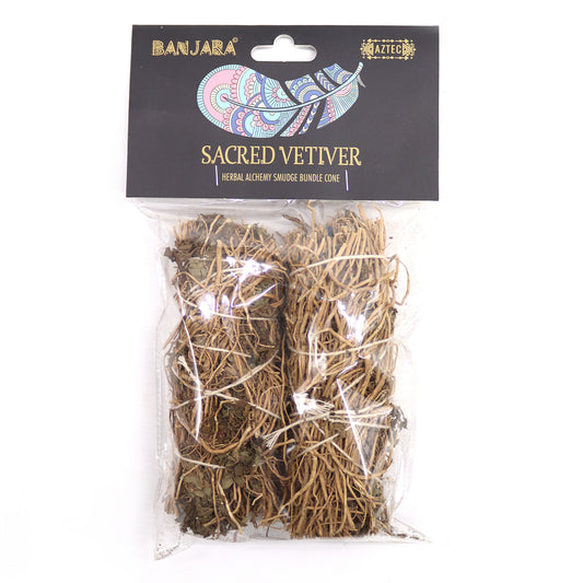 Banjara Sacred Vetiver Smudge Sticks – 2-Pack | Grounding, Stability & Earth Energy