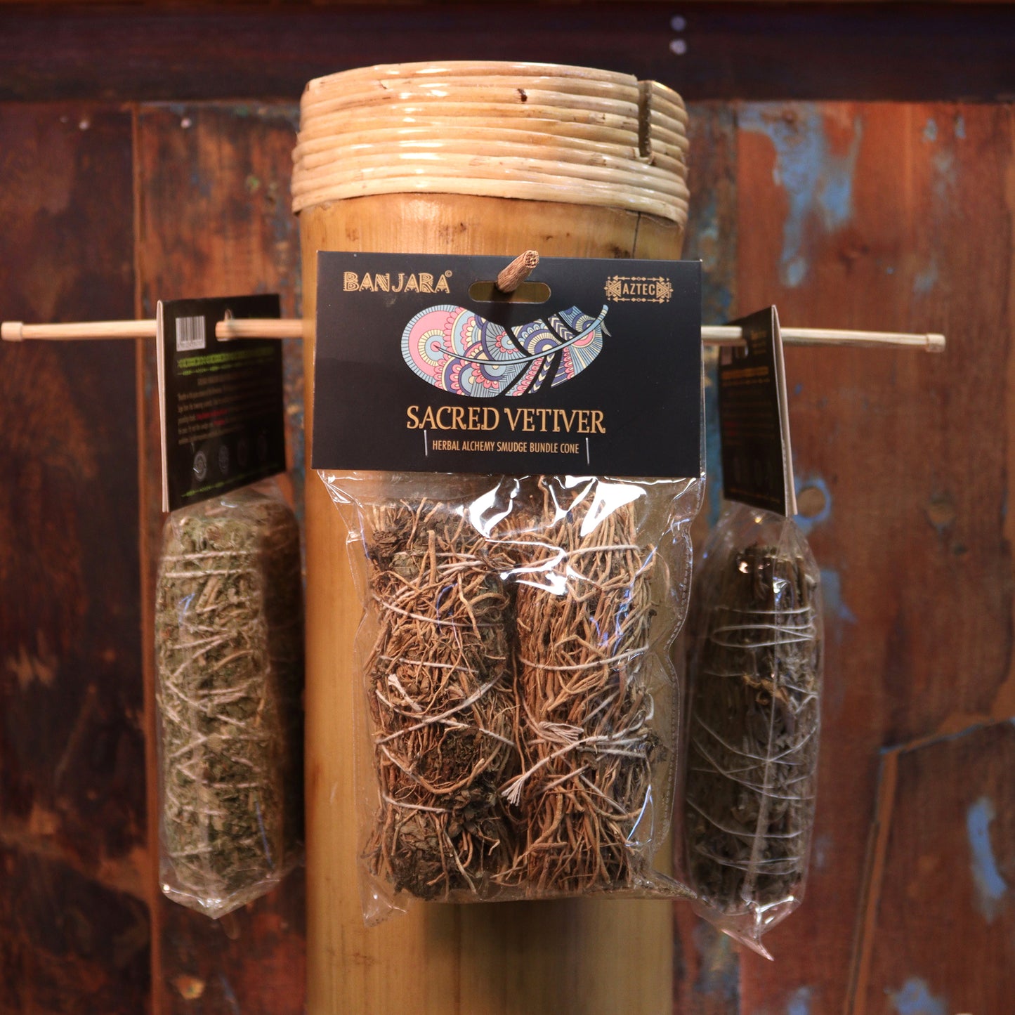 Banjara Sacred Vetiver Smudge Sticks – 2-Pack | Grounding, Stability & Earth Energy