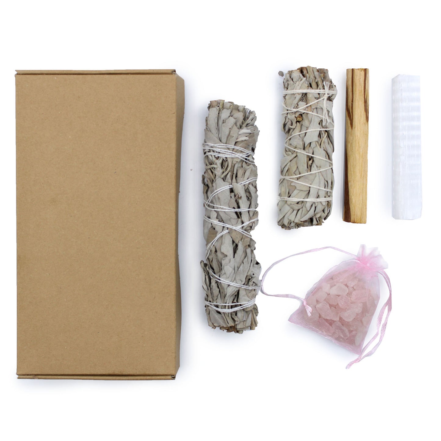 Meditation Energy Cleansing & Smudging Kit – White Sage, Crystals & Palo Santo | Purification & Inner Calm