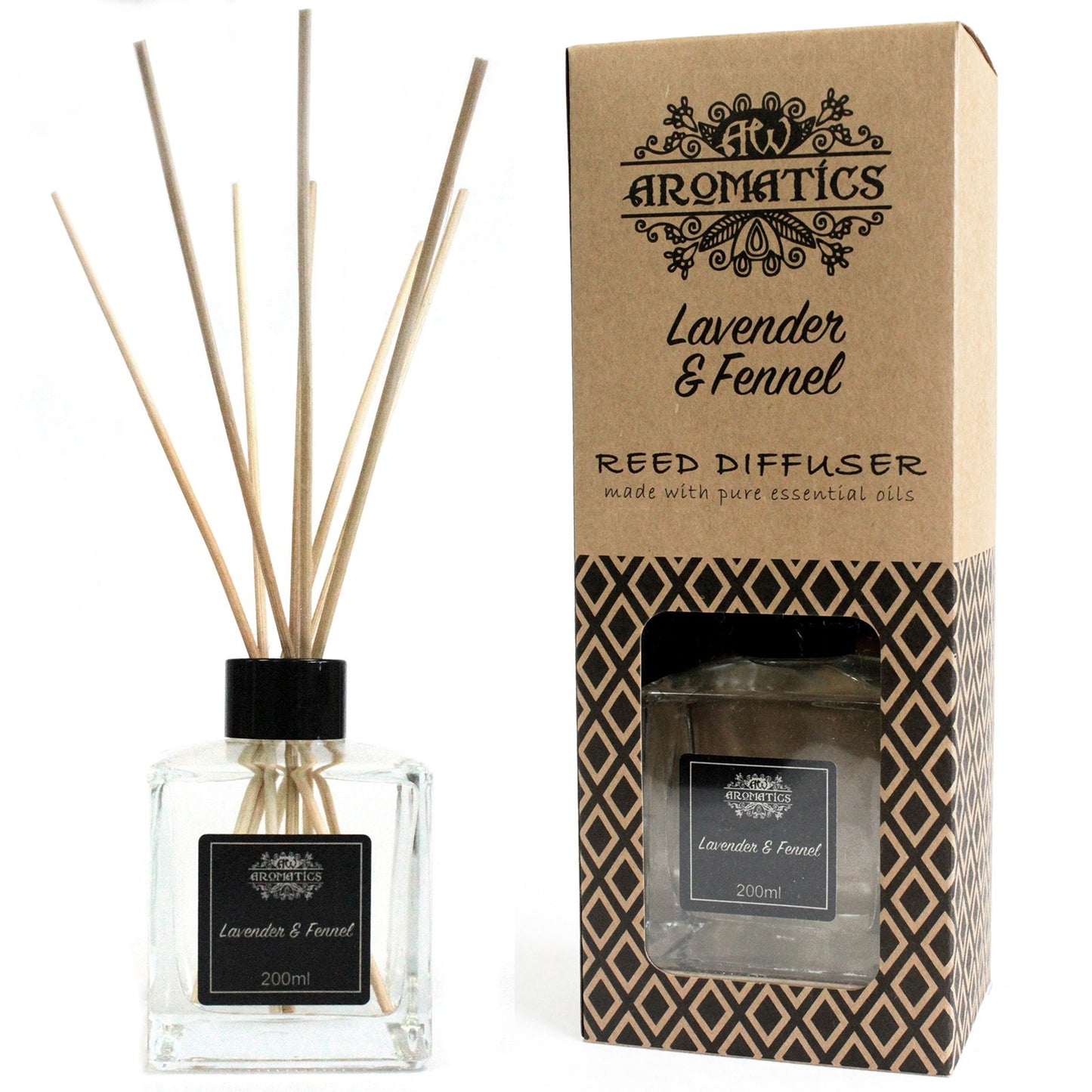 Lavender & Fennel Essential Oil Reed Diffuser – 200ml | Calming, Soothing & Balancing