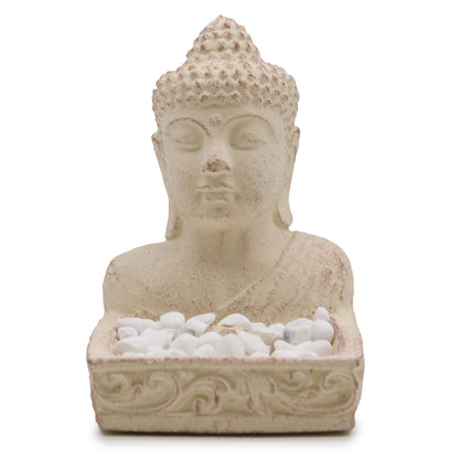 Indonesian Stone Incense Holder – Cream Buddha Feng Shui | Hand-Carved Burner for Balance & Peace