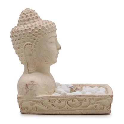 Indonesian Stone Incense Holder – Cream Buddha Feng Shui | Hand-Carved Burner for Balance & Peace