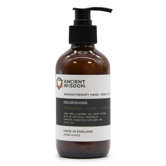 Nourishing Aromatherapy Hand & Body Lotion – 250ml | Tangerine, Ylang Ylang & Patchouli