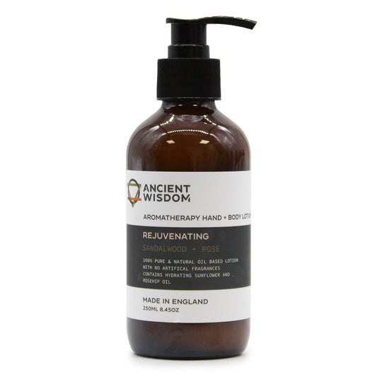 Rejuvenating Aromatherapy Hand & Body Lotion – 250ml | Sandalwood & Rose