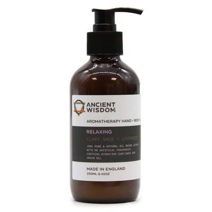 Relaxing Aromatherapy Hand & Body Lotion – 250ml | Clary Sage & Lavender
