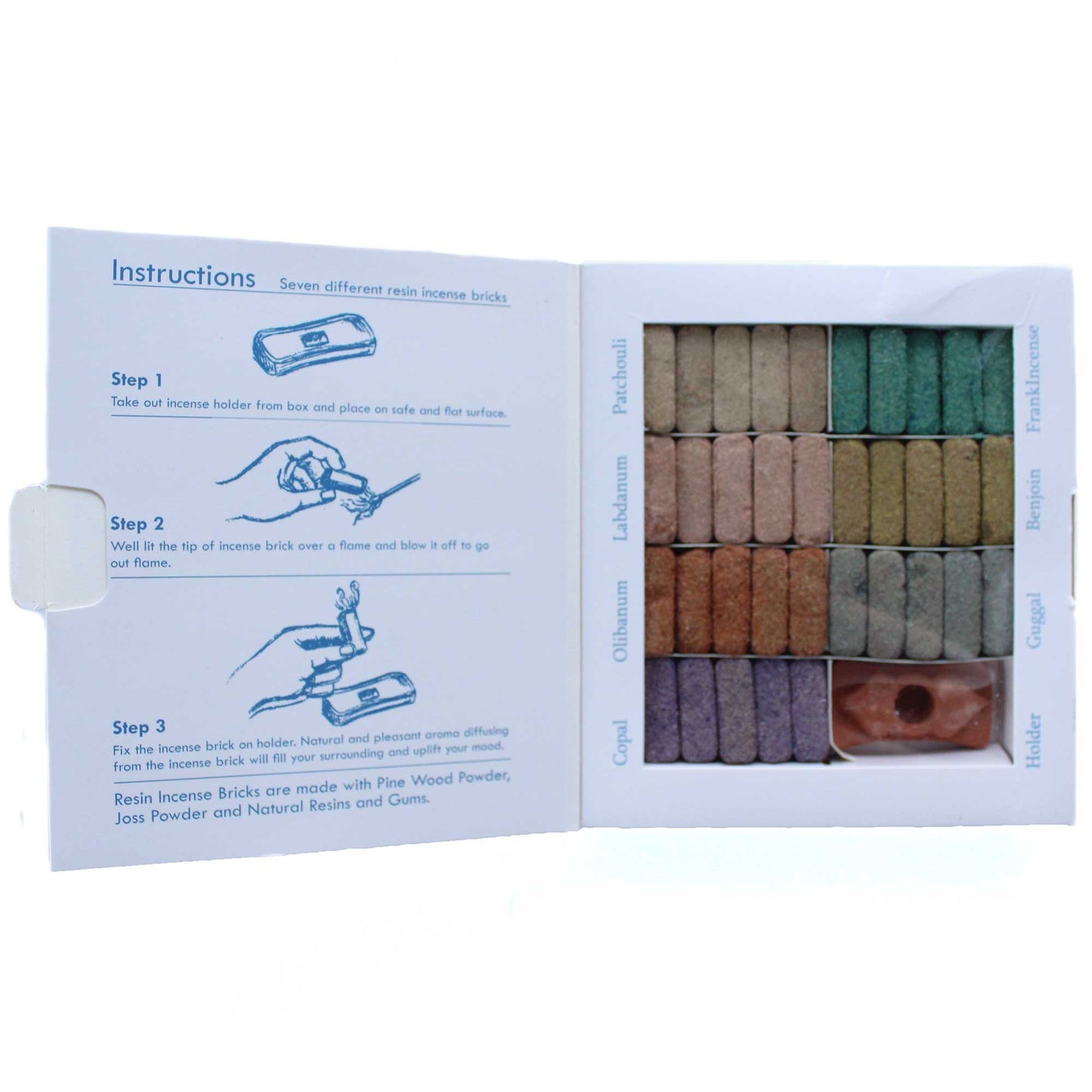 ISHOM Incense Smudge Bricks – Wild West Aromas | 70-Pack Natural Resin Incense