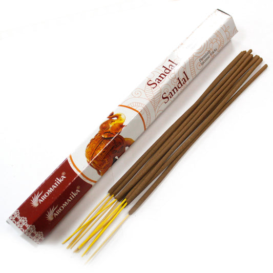 Aromatika Premium Incense Sticks – Sandalwood (25cm) | Natural Masala Blend for Aromatherapy & Ritual Use