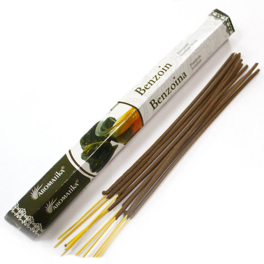 Aromatika Premium Incense Sticks – Benzoin (25cm) | Natural Masala Blend for Aromatherapy & Ritual Use